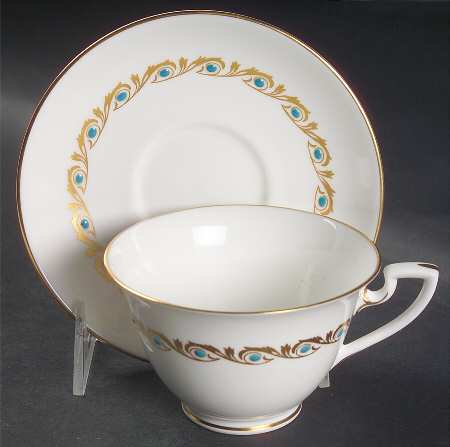 Baguette Turquoise Footed Cup & Saucer Set