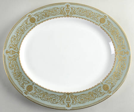 Balmoral Green 17" Oval Serving Platter