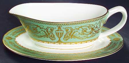 Balmoral Green Gravy Boat & Underplate