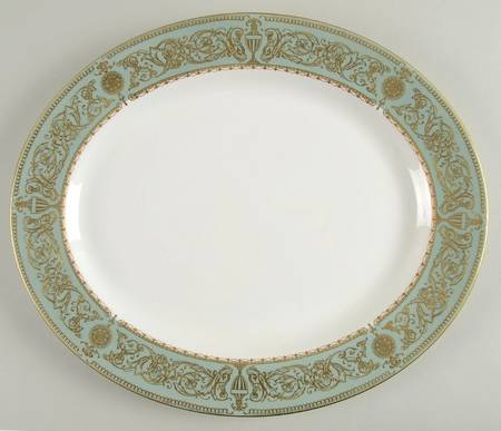 Balmoral Green 15" Oval Serving Platter