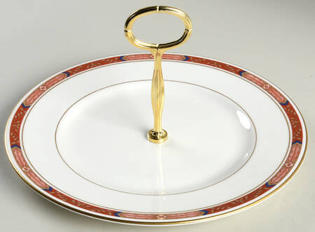 Beaufort Rust Red Round Serving Plate with Center Handle (Dp) Hc