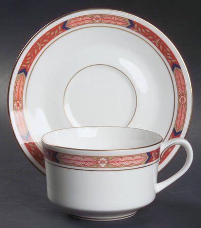 Beaufort Rust Red Flat Cup & Saucer Set