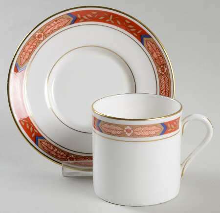 Beaufort Rust Red Flat Demitasse Cup & Saucer Set