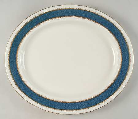 Belvoir Blue 17" Oval Serving Platter