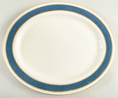 Belvoir Blue 15" Oval Serving Platter