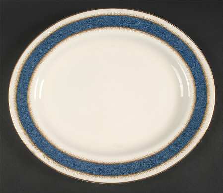 Belvoir Blue 13" Oval Serving Platter