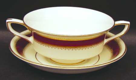 Belford Footed Cream Soup Bowl & Saucer Set