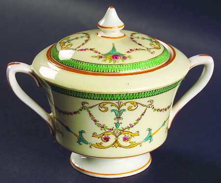 Bessborough Green Sugar Bowl & Lid