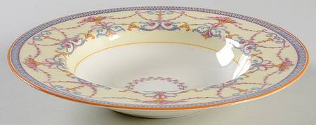 Bessborough Blue (Z715-3 Lt Blue Band, Floral) Rim Soup Bowl