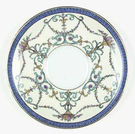 Bessborough Blue (Z809-2 Dark Blue Band, Floral) Saucer