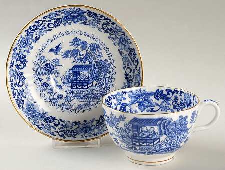 Blue Broseley Footed Cup & Saucer Set