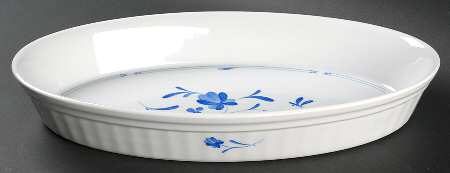 Blue Bow 12'' Oval Baker