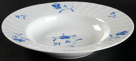 Blue Bow Rim Soup Bowl