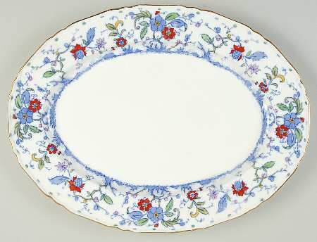 Blue Chelsea 15" Oval Serving Platter