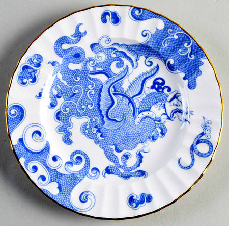 Blue Dragon (Warmstry, Fluted) Dessert/Pie Plate