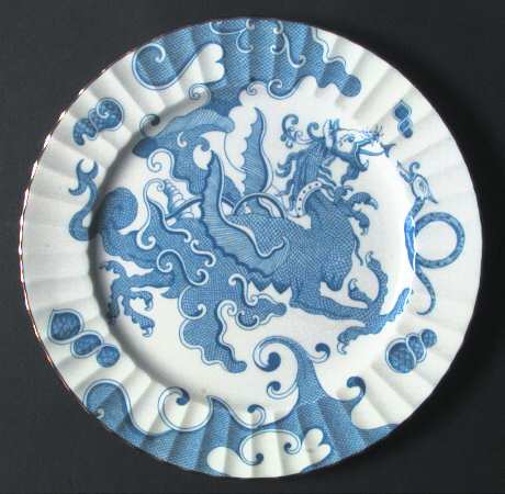 Blue Dragon (Warmstry, Fluted) Dinner Plate