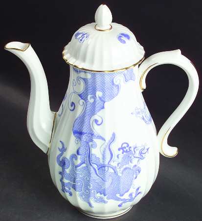 Blue Dragon (Warmstry, Fluted) Coffee Pot & Lid