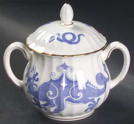Blue Dragon (Warmstry, Fluted) Sugar Bowl & Lid