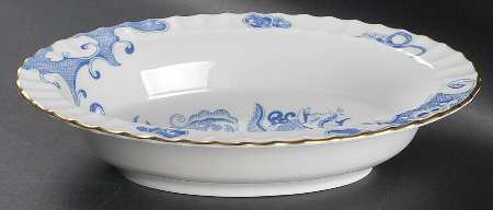 Blue Dragon (Warmstry, Fluted) 10" Oval Vegetable Bowl