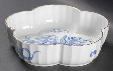 Blue Dragon (Warmstry, Fluted) Large Lobed Bowl