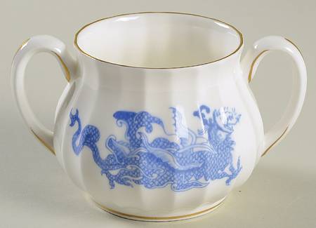 Blue Dragon (Warmstry, Fluted) Mini Sugar Bowl No Lid