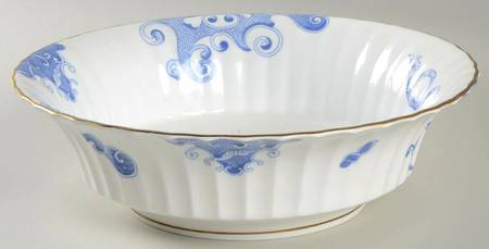 Blue Dragon (Warmstry, Fluted) 9" Round Vegetable Bowl