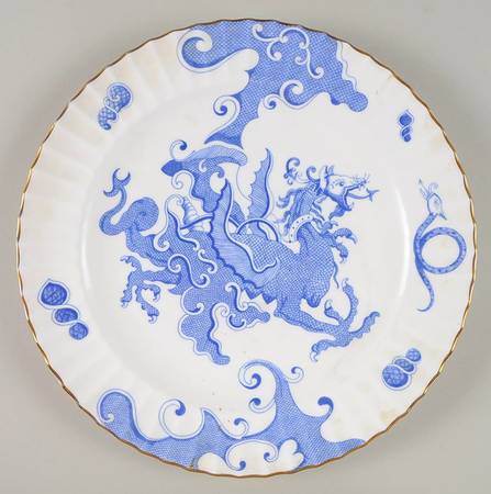 Blue Dragon (Warmstry, Fluted) 12" Chop Plate (Round Platter)