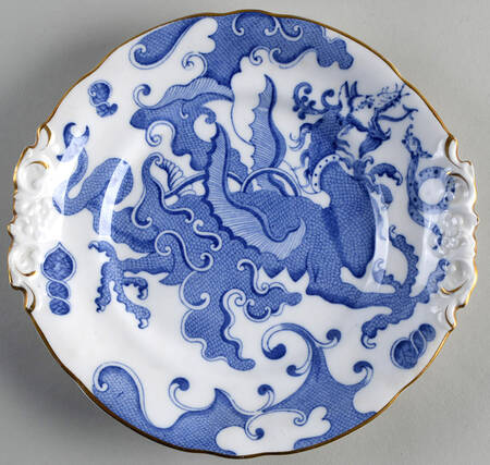 Blue Dragon (Coburg, Semiscalloped) Handled Cake Plate