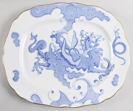 Blue Dragon (Coburg, Semiscalloped) 16" Oval Serving Platter