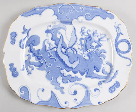 Blue Dragon (Coburg, Semiscalloped) 14" Oval Serving Platter