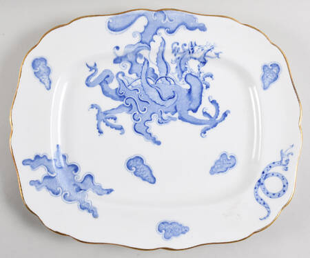 Blue Dragon (Coburg, Semiscalloped) 12" Oval Serving Platter