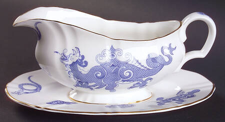 Blue Dragon (Coburg, Semiscalloped) Gravy Boat & Underplate
