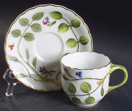 Blind Earl (Raised, Multicolored) Flat Demitasse Cup & Saucer Set