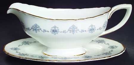 Blue Medallion Gravy Boat & Underplate