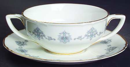 Blue Medallion Flat Cream Soup Bowl & Saucer Set