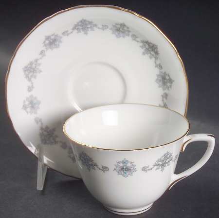 Blue Medallion Flat Cup & Saucer Set