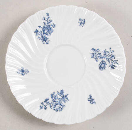 Blue Sprays (White) Saucer