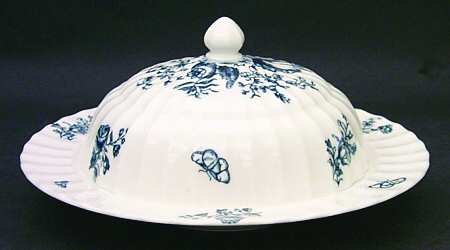Blue Sprays (White) Muffin Dish & Lid