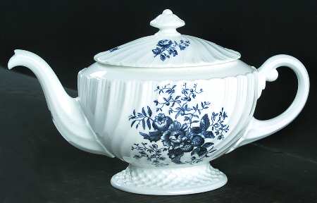 Blue Sprays (White) Teapot & Lid