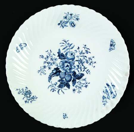 Blue Sprays (White) Cake Plate
