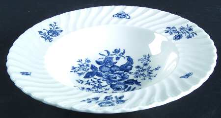 Blue Sprays (White) Rim Soup Bowl