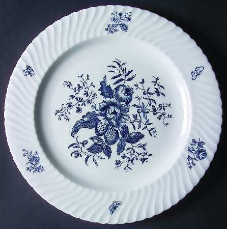 Blue Sprays (White) 12" Chop Plate (Round Platter)