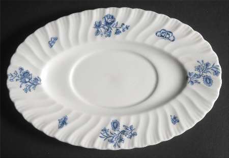 Blue Sprays (White) Underplate for Gravy Boat
