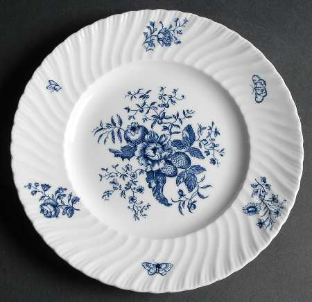 Blue Sprays (White) Luncheon Plate