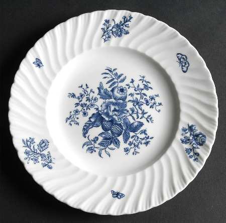 Blue Sprays (White) Salad Plate