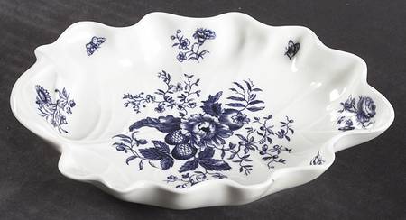 Blue Sprays (White) 9" Leaf Dish