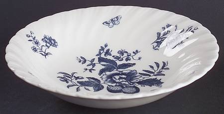 Blue Sprays (White) Fruit/Dessert (Sauce) Bowl
