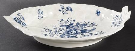 Blue Sprays (White) 13" Leaf Bowl