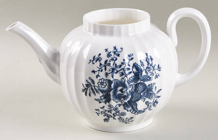 Blue Sprays (Ribbed) Teapot No Lid