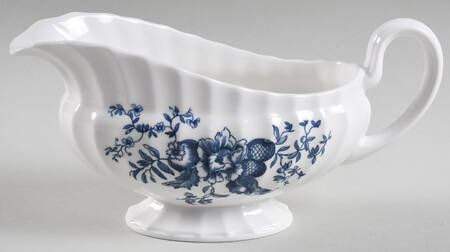 Blue Sprays (Ribbed) Gravy Boat